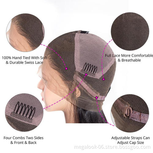 Wholesale Brazilian Hair HD Lace Front Wig,Virgin Cuticle Aligned Human Hair Full Lace Wig,13x6 Lace Frontal Wig For Black Women